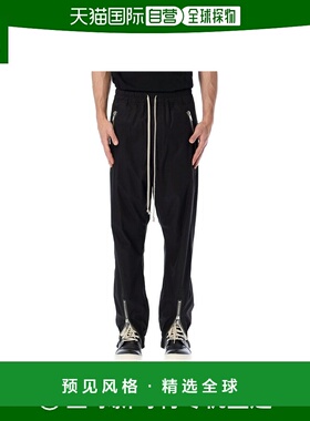 香港直邮Rick Owens 黑色抽绳长裤 RU01B1370P09卫裤休闲裤束脚裤