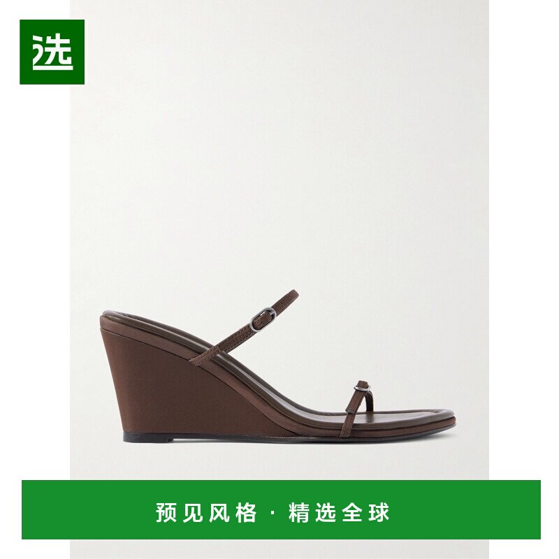 1h可退 ST.AGNI 女士 Petit recycled-satin 带子坡跟凉