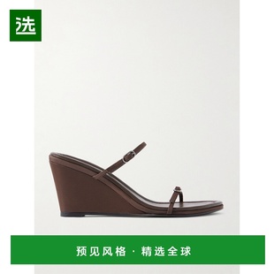 1h可退 香港直邮ST.AGNI 女士 Petit recycled-satin 带子坡跟凉