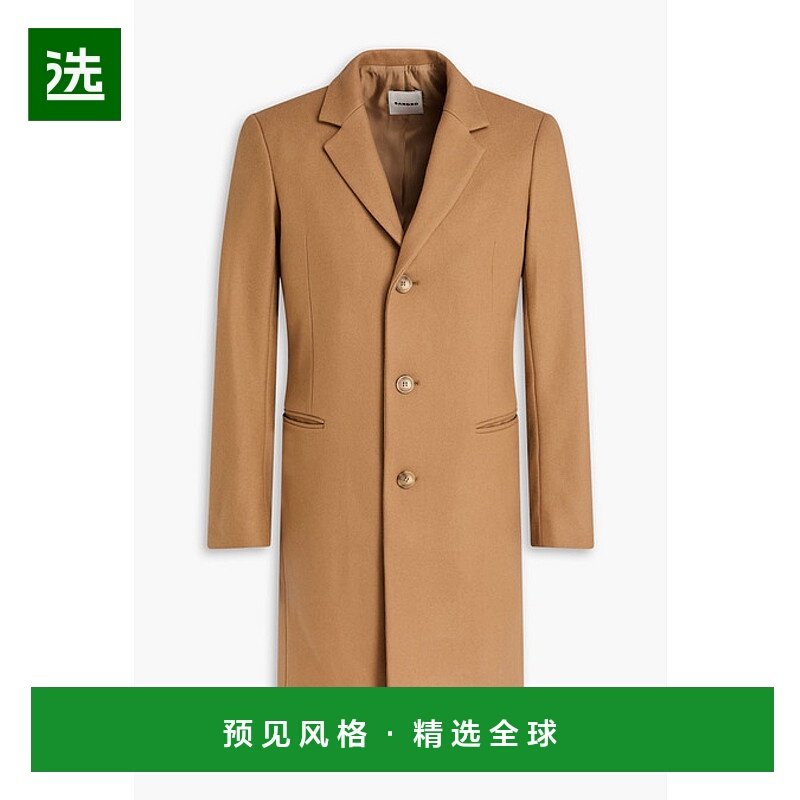 香港直邮Sandro 男士 羊毛混纺大衣 SHPMA00127BEIGE西装