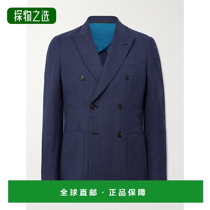 香港直邮Paul Smith 保罗·史密斯 男士 双排扣羊毛凸纹西装外套