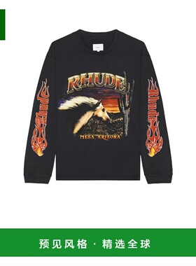 1h可退 香港直邮Rhude 男士 Mesa 千里马长袖T恤 RHFW25TT08012