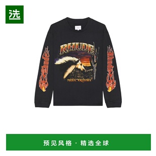 1h可退 香港直邮Rhude 男士 Mesa 千里马长袖T恤 RHFW25TT08012