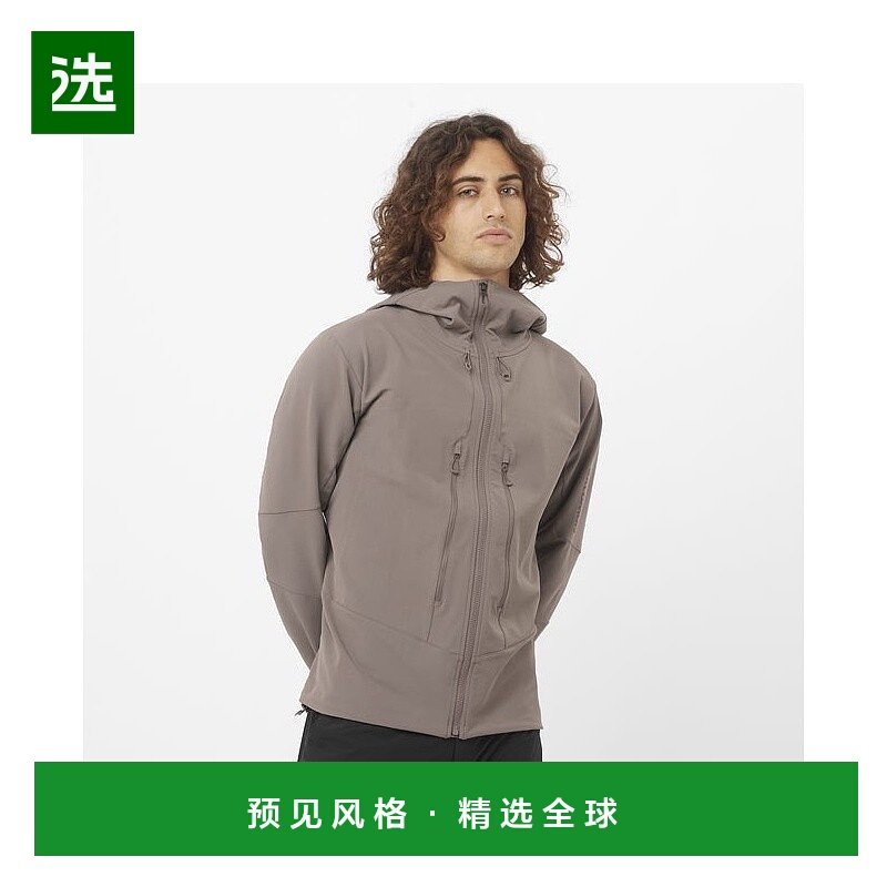 欧洲直邮Salomon萨洛蒙 OUTPEAK SOFTSHELL系列男士聚铁灰色外套