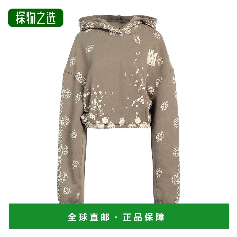 香港直邮AMIRI 女士 连帽卫衣 green绿色 舒适时尚