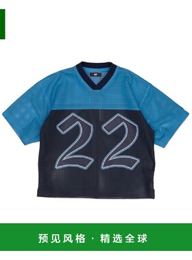 1h可退 香港直邮AMIRI 男士T恤 AMLTTE1001ASB AW2025 蓝色 V领T