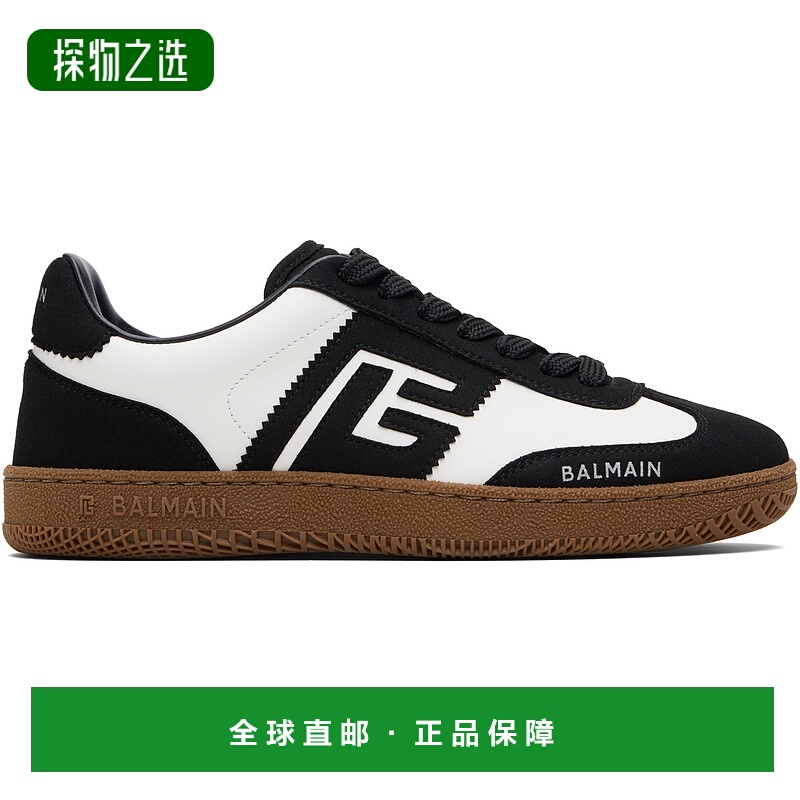 香港直邮Balmain 巴尔曼 男士 黑色 & 白色 Swan 运动鞋 FM0VI360