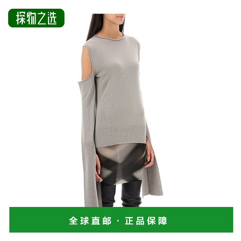香港直邮Rick Owens 圆领长袖镂空针织衫 RP02C1611M