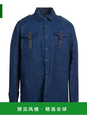 1h可退 香港直邮Sease 男士 亚麻衬衫 blue蓝色 舒适时尚