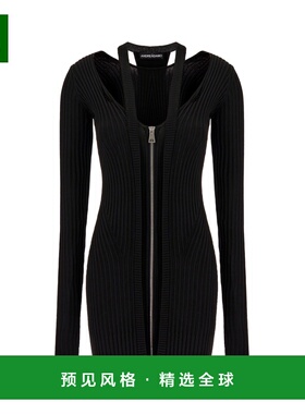 1h可退 香港直邮ANDREĀDAMO 女士 黑色弹力粘胶纤维混纺连衣裙 AD