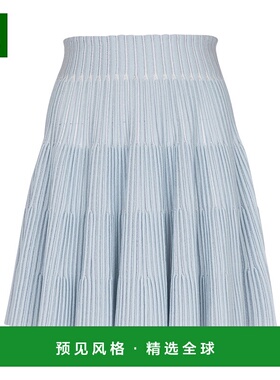 香港直邮Balmain 罗纹半身裙百褶裙A字裙 FF1LB512KI83