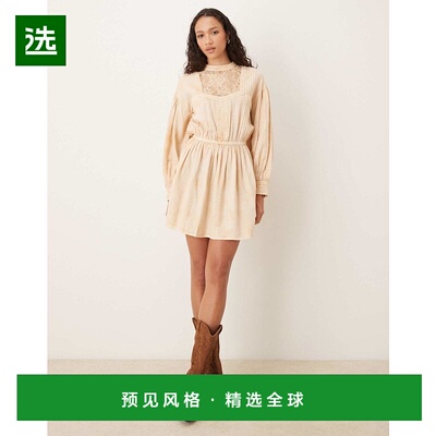 1h可退 香港直邮ASOS 女士 stained trims 设计茶色高领迷你拼接