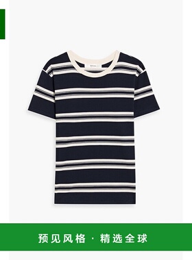 1h可退 香港直邮Frame Denim 女士 婴儿条纹棉针织T恤 WS25JTE007
