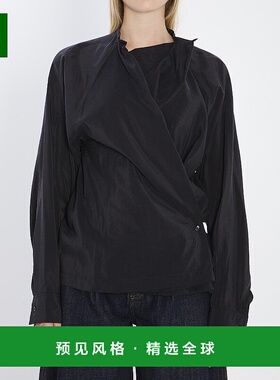 1h可退 香港直邮Lemaire 女士 扭曲上衣 T01081LF1308 black黑色