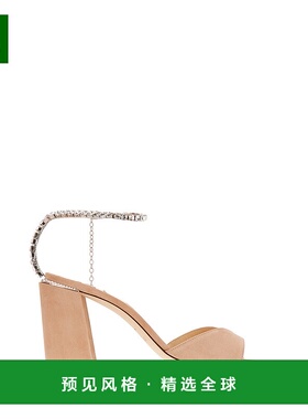 香港直邮Jimmy Choo 周仰杰 女士 粉色绒面革凉鞋 SAEDASANDALBH8