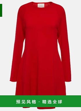 1h可退 香港直邮LISA YANG 女士 Didih 羊绒迷你连衣裙 red红色