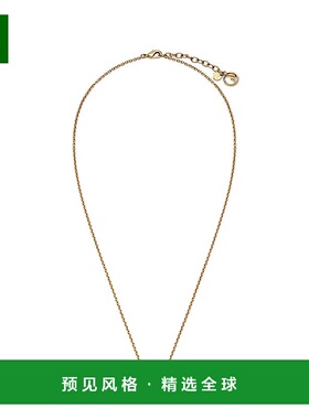 1h可退 欧洲直邮FENDI/芬迪 23新款 F Is女士金色金属白色珍吊坠