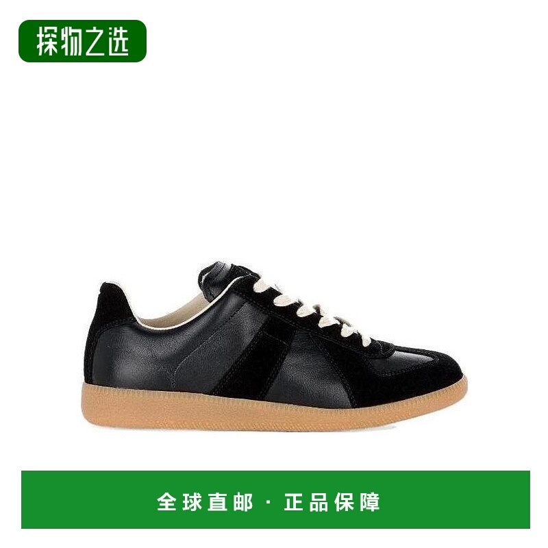 香港直邮Maison Margiela马丁马吉拉德训休闲运动鞋黑色皮革