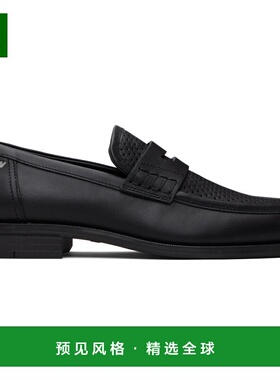 1h可退 香港直邮HUGO 雨果 男士 黑色穿孔乐福鞋 50548646一脚蹬