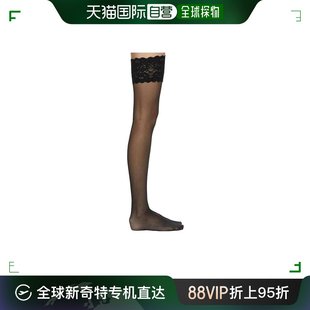 21223 香港直邮WOLFORD 黑色徽标长筒袜