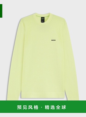 欧洲直邮HUGO BOSS雨果 BOSS GREEN 男士黄色棉质卫衣