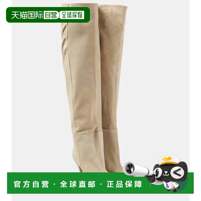 香港直邮KHAITE 女士 River 绒面革及膝靴子 beige米色 舒适时尚