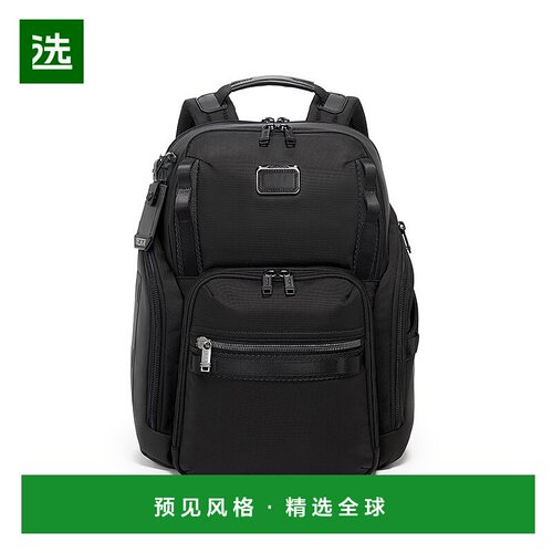 欧洲直邮TUMI途明 ALPHA BRAVO系列男女同款黑色防弹尼龙背包