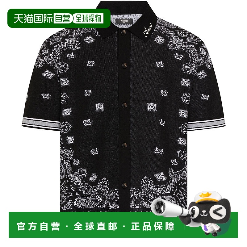 香港直邮AMIRI 男士 头巾 polo 衫 T23E5BLKMZ black黑色 舒适时