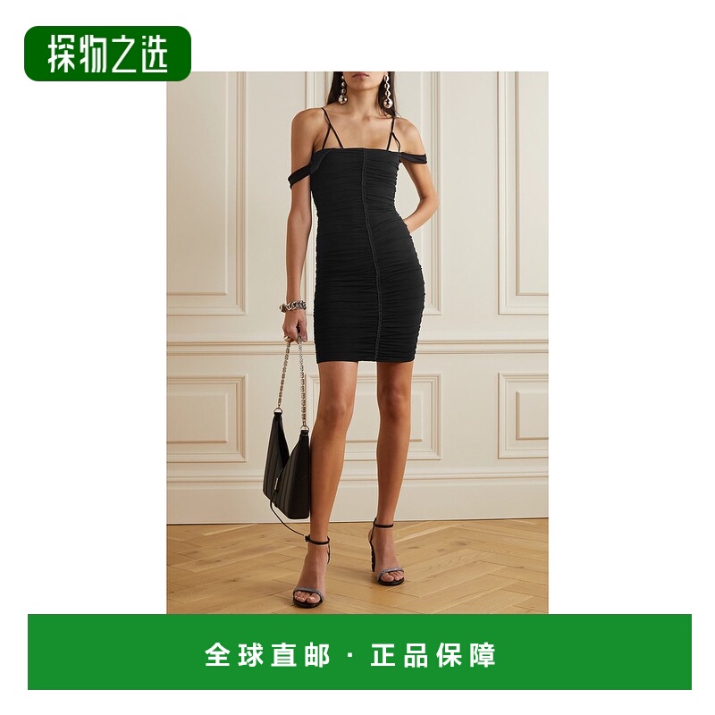 1h可退 香港直邮Givenchy 纪梵希 女士 黑色抽褶连衣裙 BW21H730X