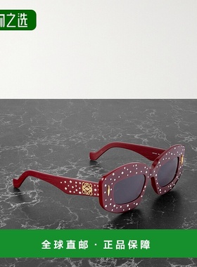 香港直邮LOEWE 罗意威 女士 超大号方形框水晶装饰醋纤太阳眼镜 L