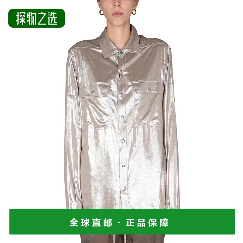 香港直邮rick owens 瑞克·欧文斯 女士 金属感质感衬衫 RP01B424