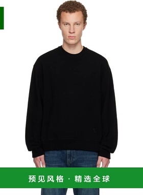 1h可退 香港直邮Wooyoungmi 吴阳米 男士 黑色圆领毛衣 W253KN03