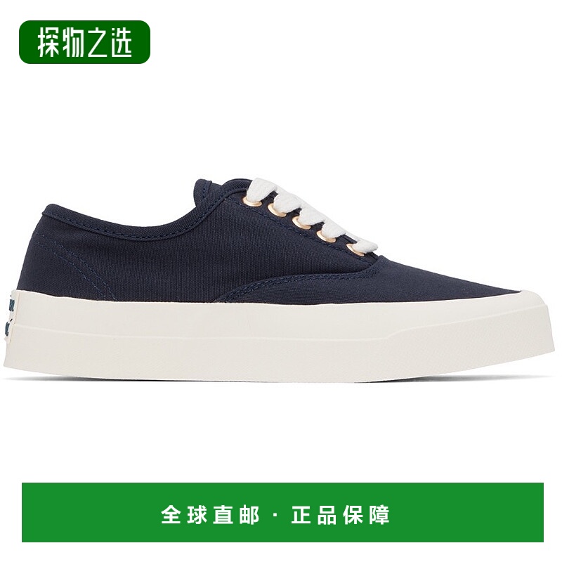 1h可退 香港直邮MAISON KITSUNE 女士 海军蓝系带运动鞋 CU04706W