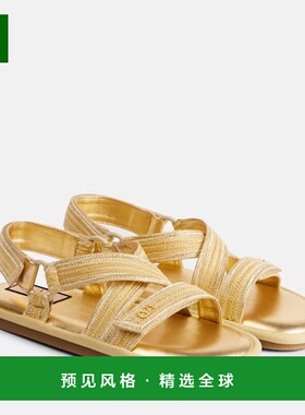 1h可退 香港直邮Valentino 华伦天奴 女士 Powell 湖蓝色钩编凉鞋