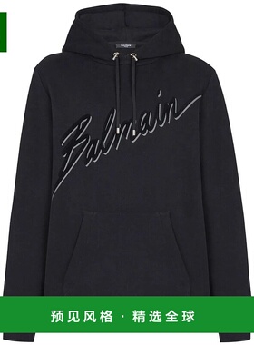 1h可退 香港直邮Balmain 巴尔曼 男士 Flocked Letter 连帽衫 EH1