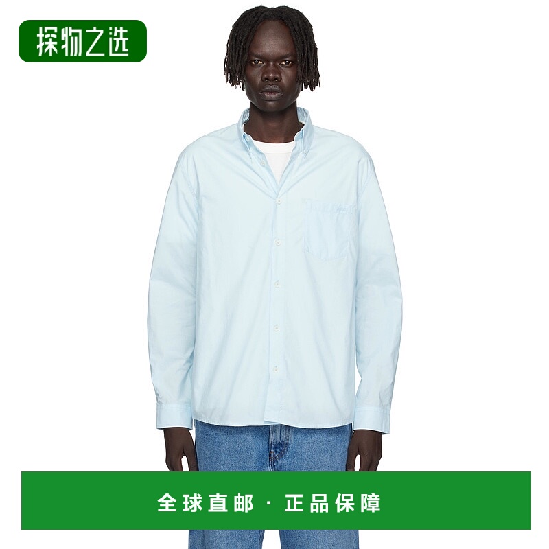 香港直邮A.P.C. 男士 蓝色 Edouard Logo 衬衫 COEVDH12509