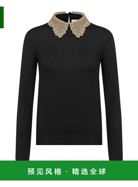 香港直邮Dior 可拆卸绣花领毛衣 554S35X2059迪奥羊毛