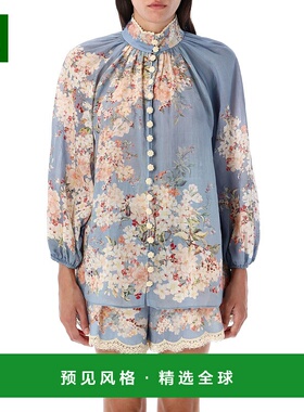 香港直邮ZIMMERMANN 女士 Cascadian 翻腾衫 3548TSS255TLBLBTFLO