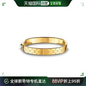 Louis Vuitton路易威登女士手镯金色镀金黄铜饰有LOGO