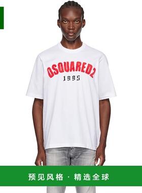 1h可退 香港直邮Dsquared2 二次方 男士 白色 Loose Fit T 恤 S74