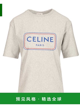 香港直邮CELINE 女士T恤 RX0IA507ZGIF7 SS2026 灰色 宽松棉质针T