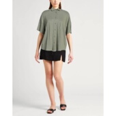 green绿色 1h可退 舒 女士 亚麻衬衫 香港直邮Majestic Filatures