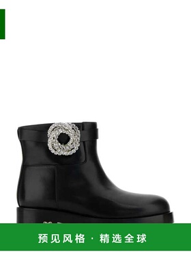 1h可退 香港直邮mach mach 女士 黑色皮质银河短靴 PF24S075140CL