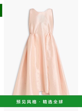 1h可退 香港直邮Kika Vargas 女士 Augusta 层叠感塔夫绸中长连衣