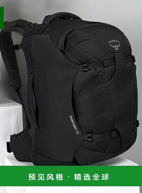 欧洲直邮Osprey Farpoint® 55 Travel Pack男士黑色聚酯纤维背包