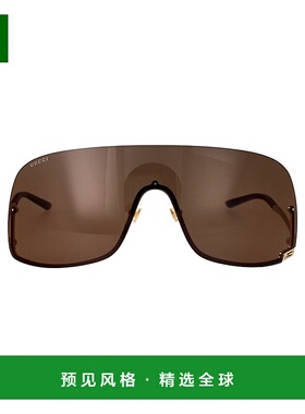 1h可退 香港直邮Gucci 古驰 男士 金色 Mask-Shaped 太阳镜 GG156