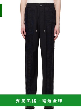 1h可退 香港直邮Feng Chen Wang 男士 黑色拼接长裤 FMS15TR13