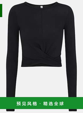 1h可退 香港直邮alo 女士 Cover 针织短款上衣 black黑色 舒适时