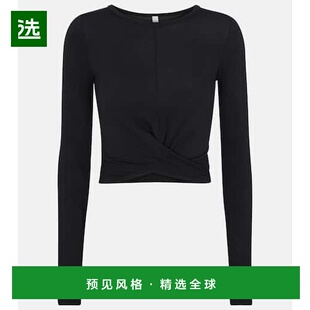 1h可退 香港直邮alo 女士 Cover 针织短款上衣 black黑色 舒适时