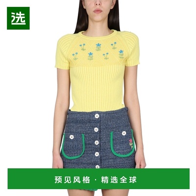 1h可退 香港直邮CORMIO 女士 刺绣毛线衫 DIAMO yellow黄色 舒适